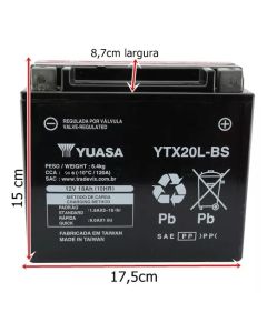 Bateria Yuasa YTX20L-BS 1 ANO DE GARANTIA - Jet Ski , Harley Softail ,Dyna Fat Boy Heritage , Vrod 